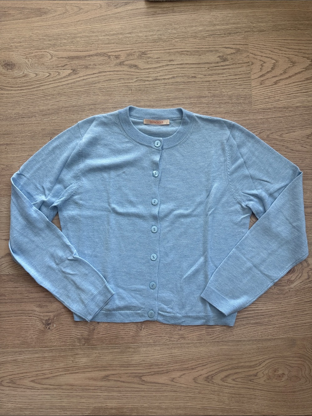 Olivaceous Light Blue Button-Up Women's Cardigan
